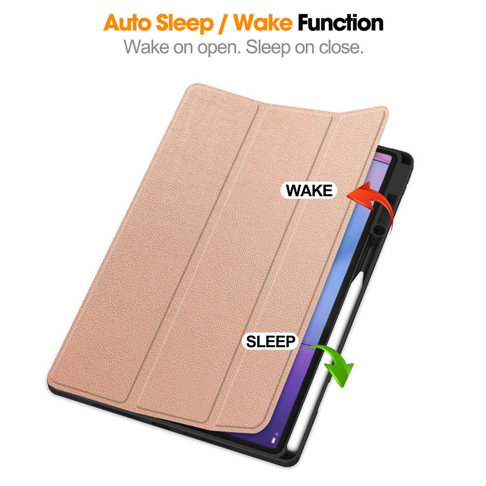 Lenovo Idea Tab Pro (2. Gen.) 13" EIDERWOOD Faux Leather Flip Case with Stand Function & Pencil Holder - Rose Gold