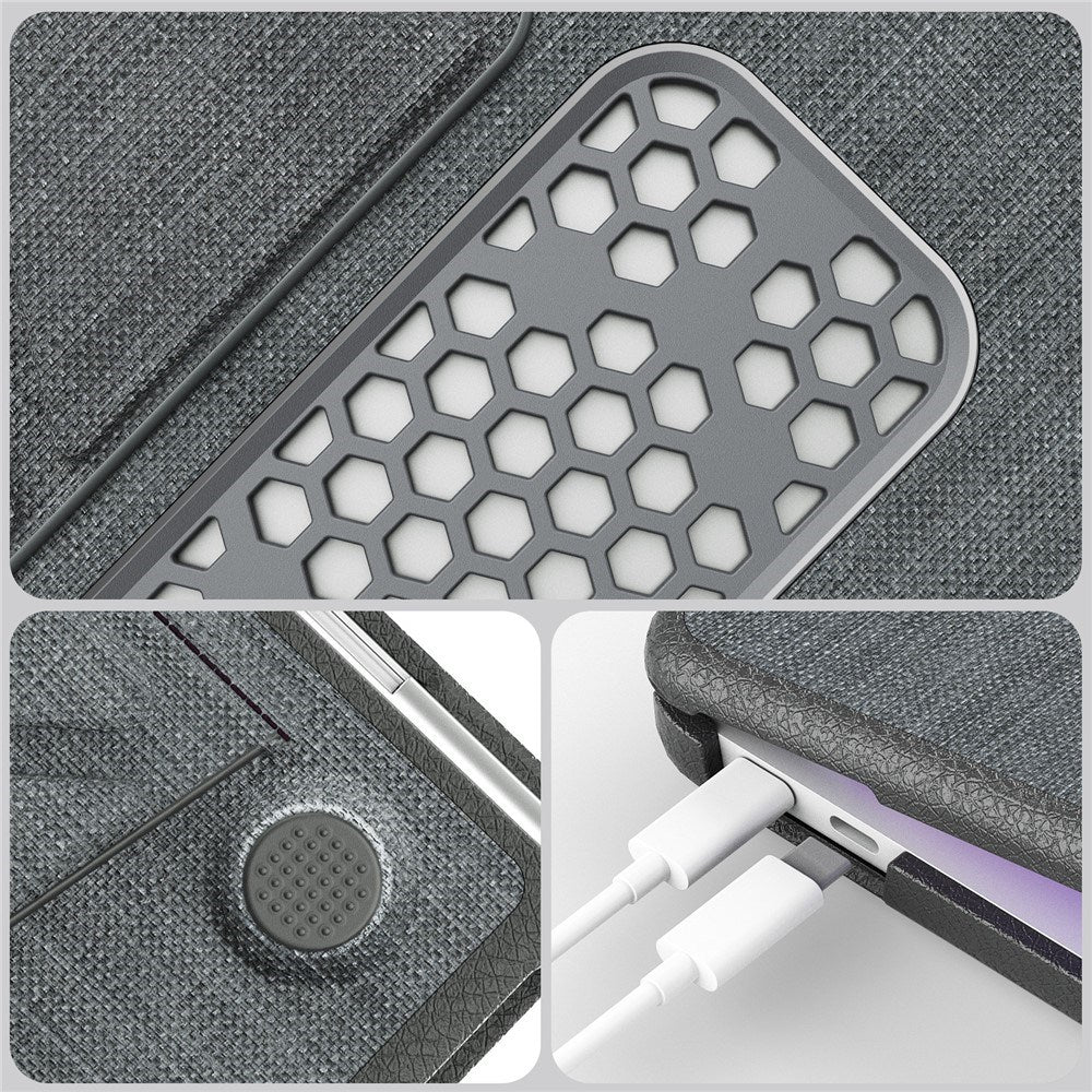 MacBook Neo 13 A18 Pro (2026) EIDERWOOD Cover with Logo Cutout & Stand Function - Grey