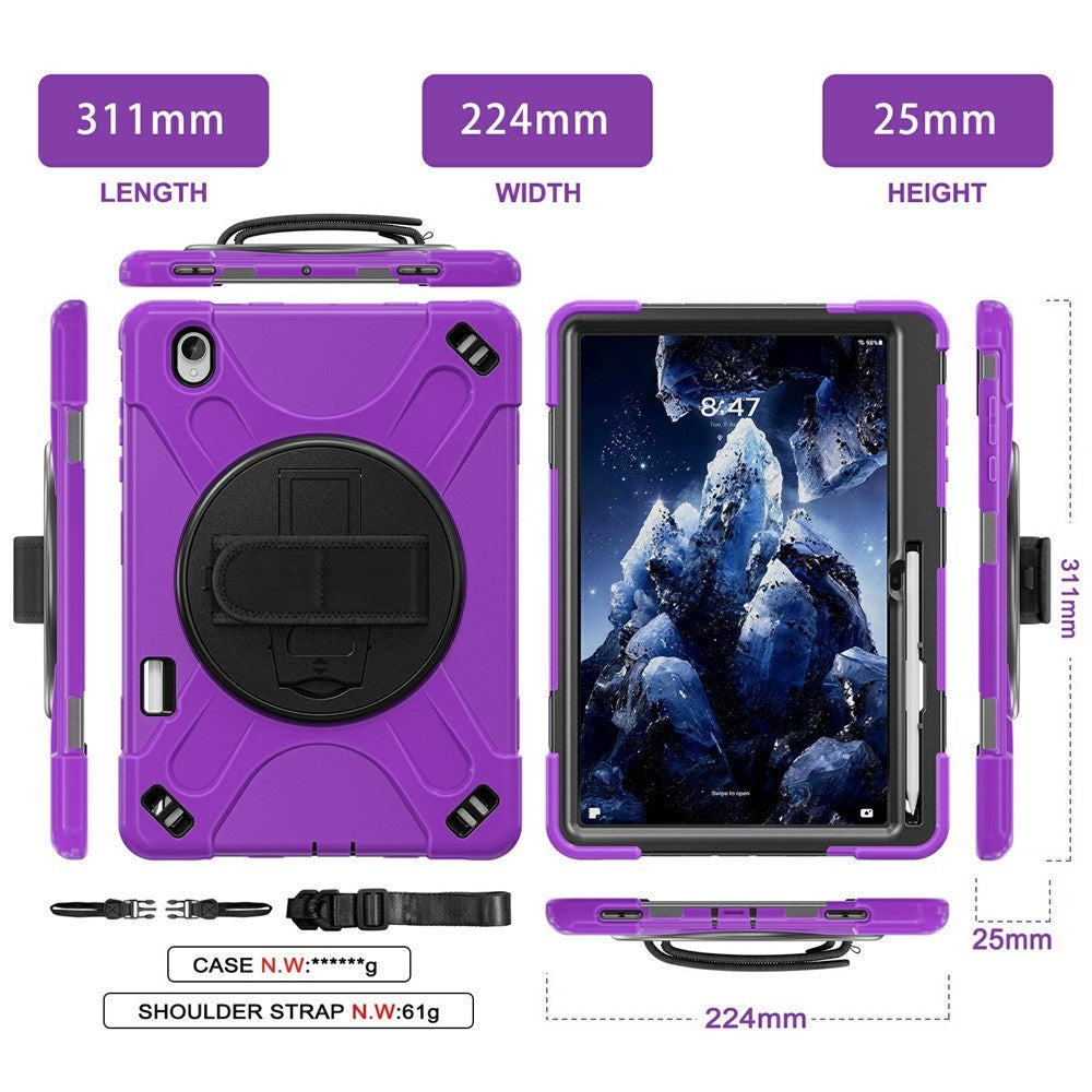 Samsung Galaxy Tab S12+ (Plus) EIDERWOOD Hybrid Rugged Case w. Kickstand - Purple