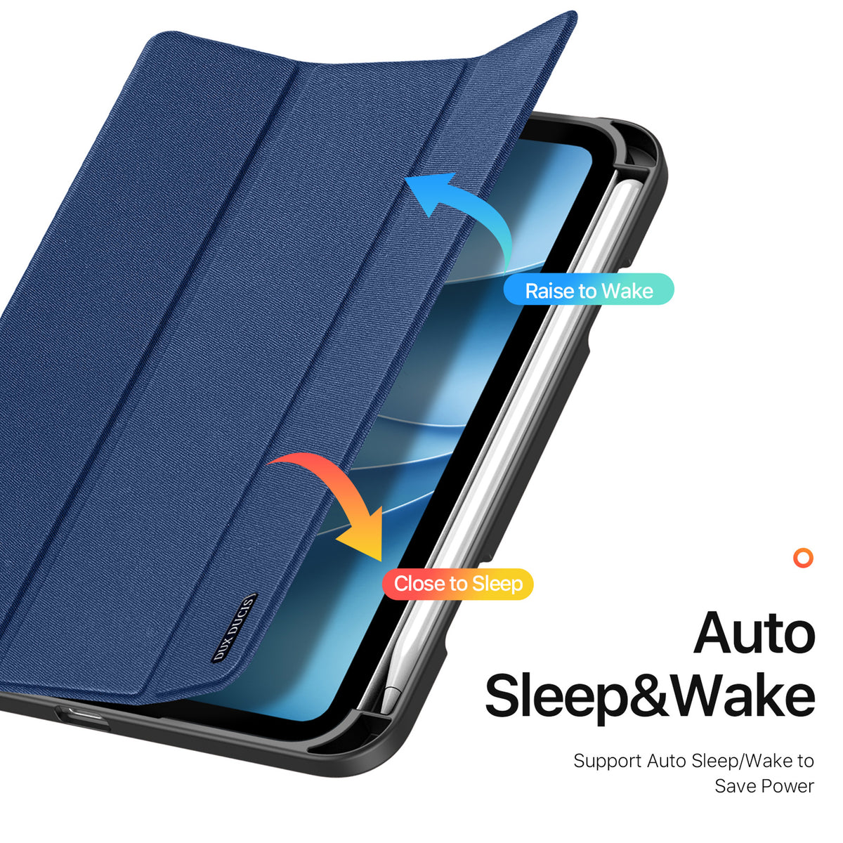 iPad Mini (2026) 8th Gen. DUX DUCIS DOMO Tri-Fold Faux Leather Flip Case - Blue