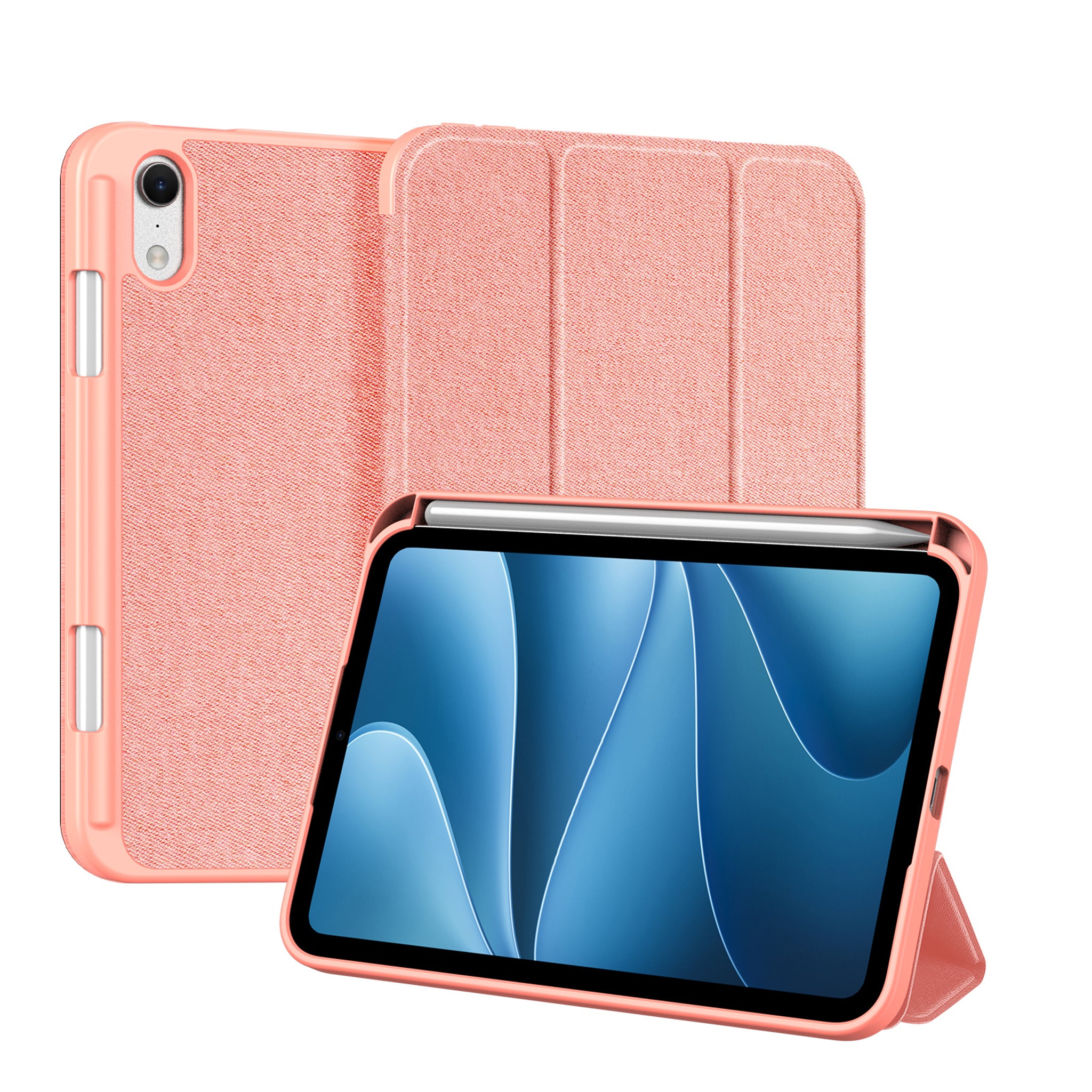 iPad Mini (2026) 8th Gen. DUX DUCIS DOMO Tri-Fold Faux Leather Flip Case - Pink