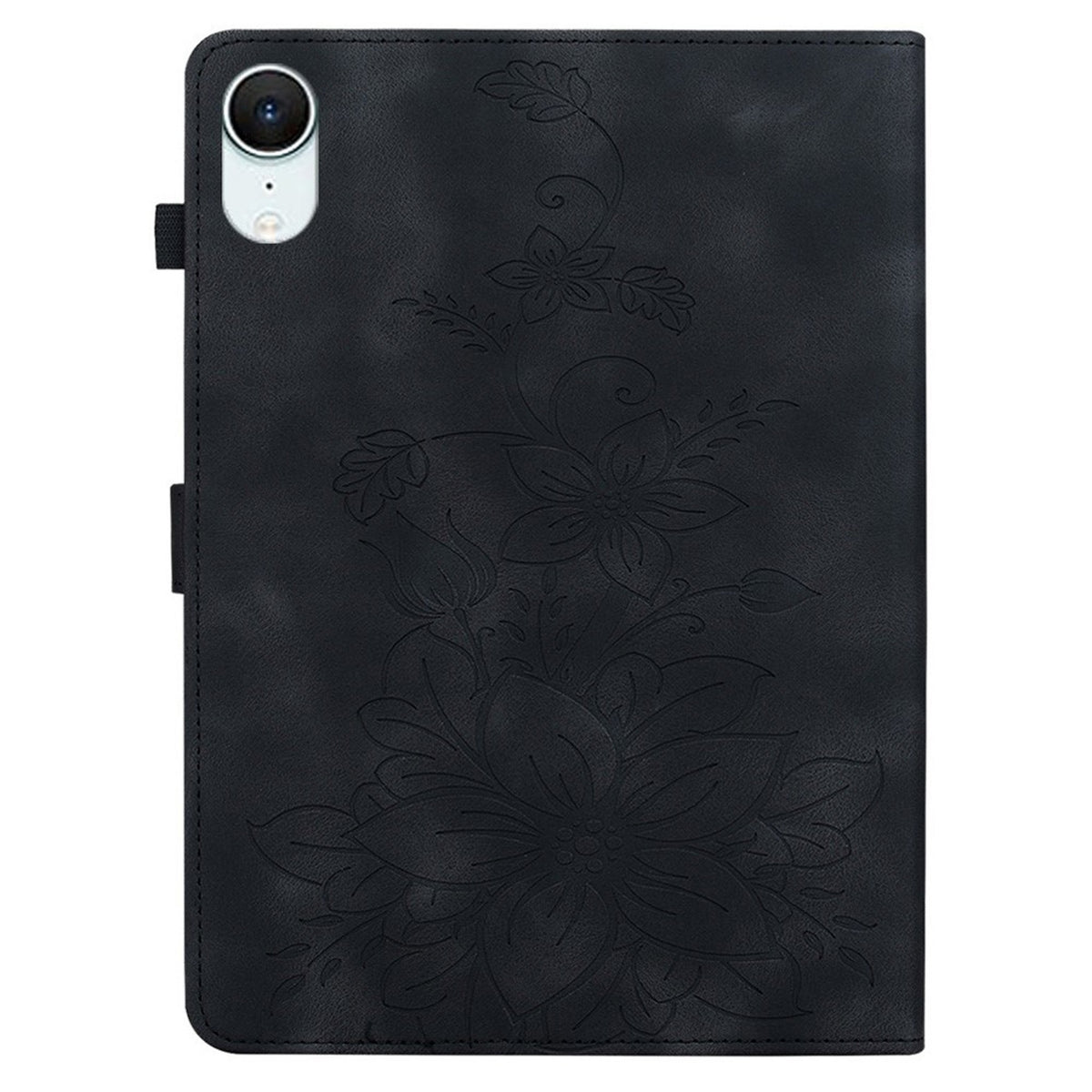 iPad Mini (2026) 8th Gen. EIDERWOOD Floral Textured Faux Leather Flip Case - Black