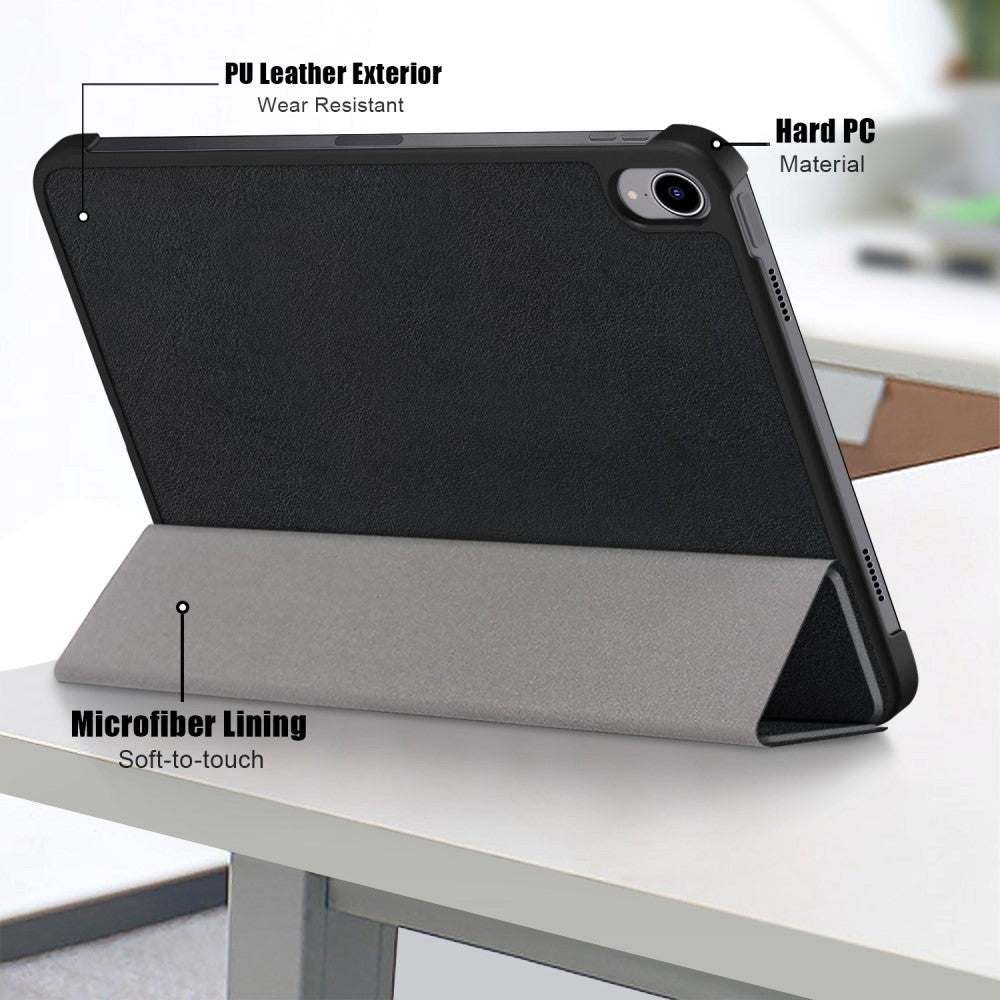 Apple iPad 10.9" (2024/2022) PU Leather Case w. Stand - Black