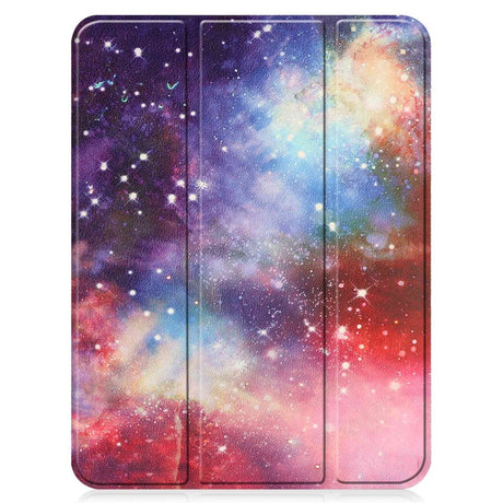 iPad 10.9" (2024/2022) Leather Tri-fold Case w. Pen Holder - Galaxy