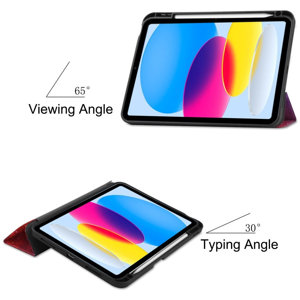 iPad 10.9" (2024/2022) Leather Tri-fold Case w. Pen Holder - Galaxy