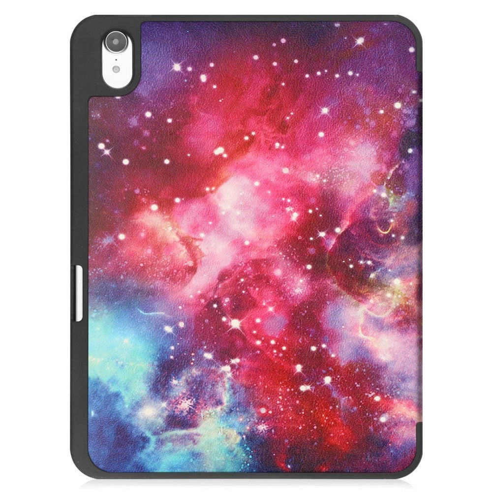 iPad 10.9" (2024/2022) Leather Tri-fold Case w. Pen Holder - Galaxy