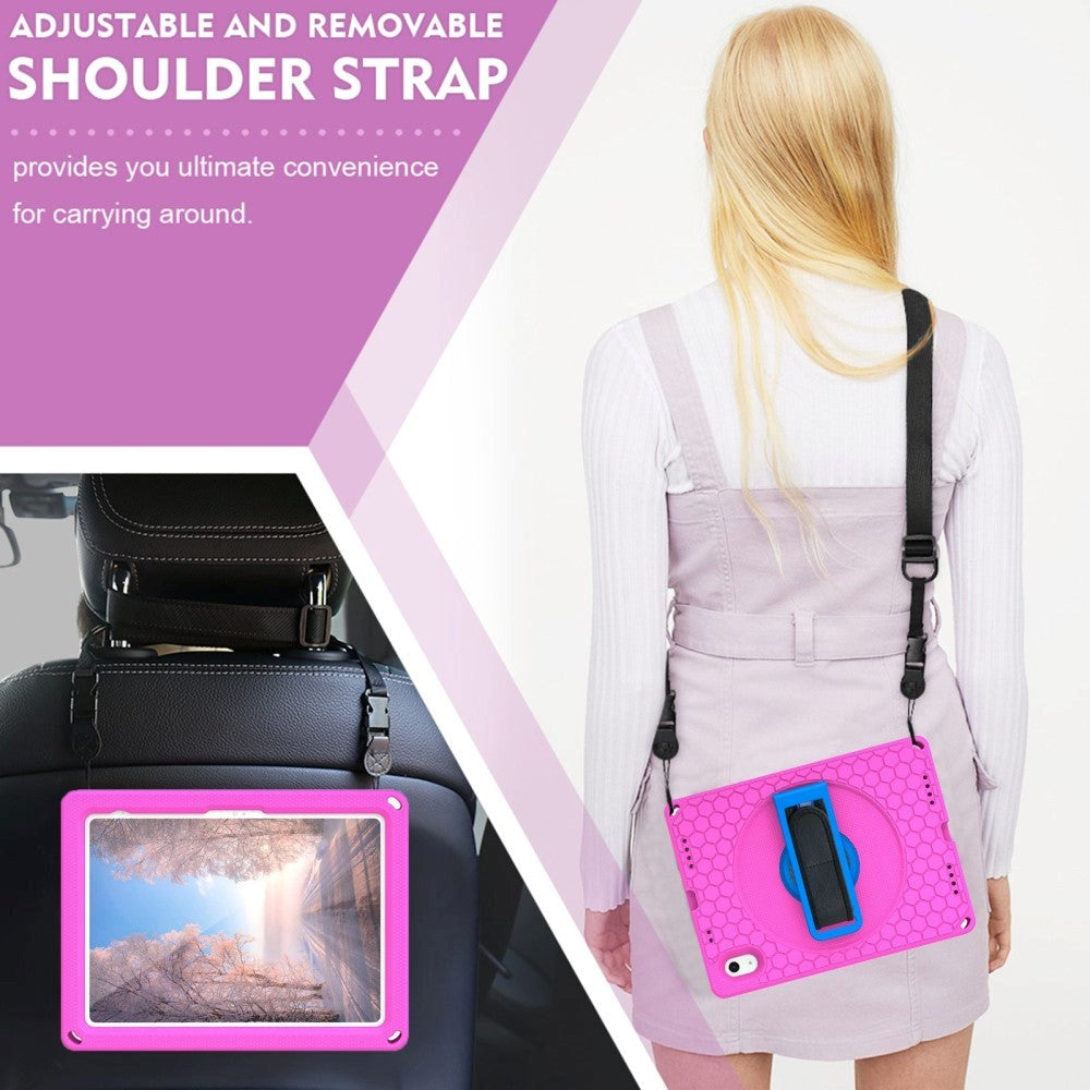 iPad 10.9" (2024/2022) EVA Foam Case w. Kickstand, Hand Holder & Shoulder Strap - Pink