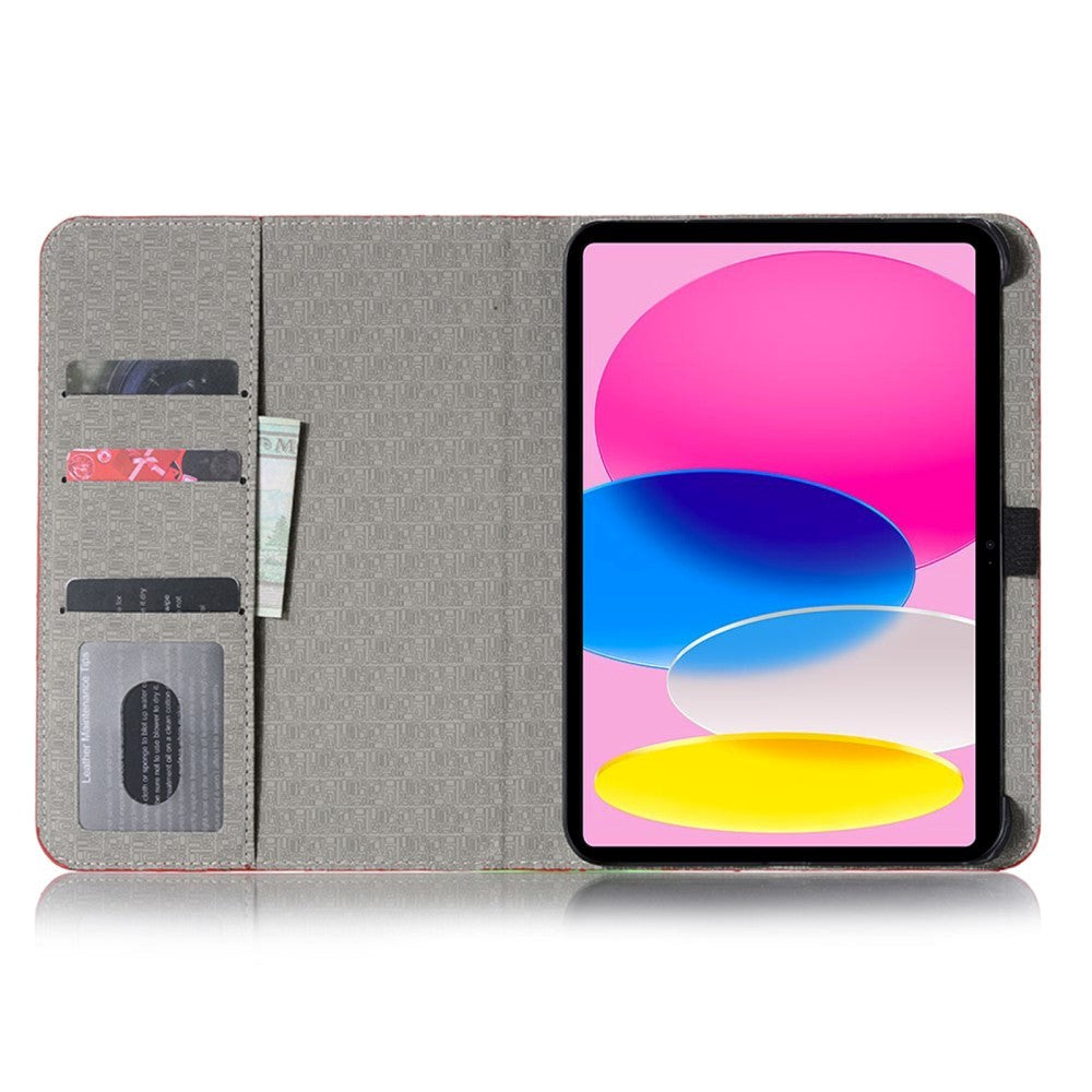 iPad 10.9" (2024/2022) Crocodile Leather Texture Flip Cover w. Stand Function & Card Holder - Blue