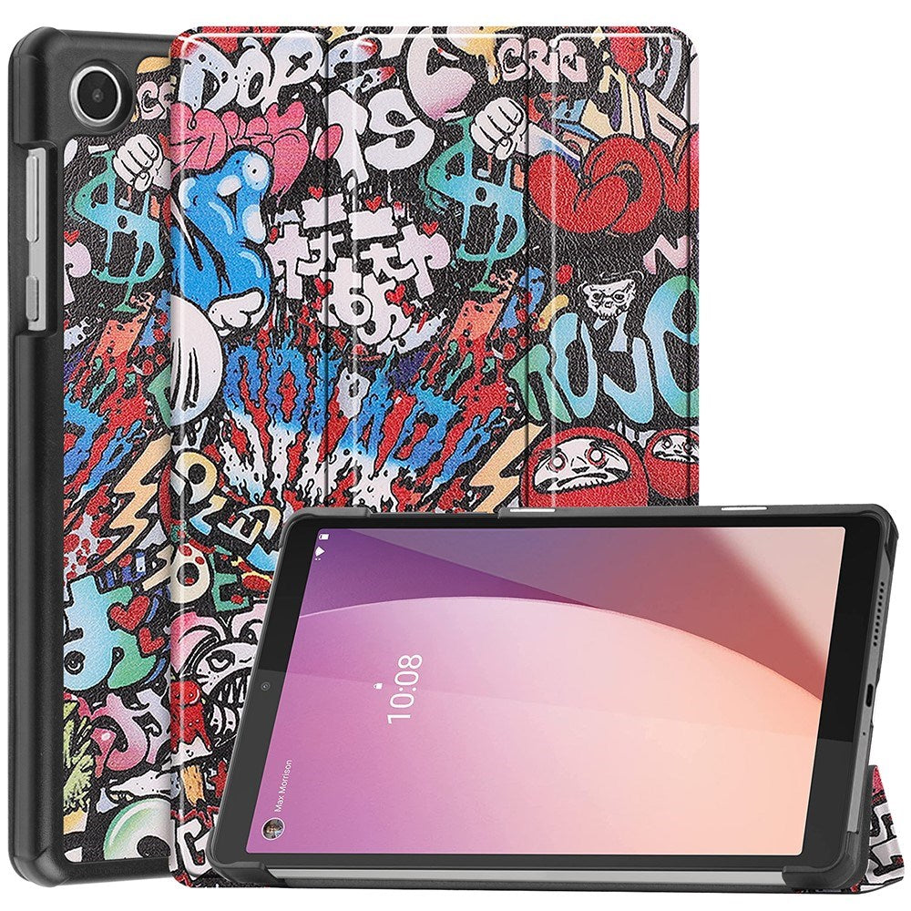 EIDERWOOD Lenovo Tab M8 (4th Gen.) Tri-Fold Faux Leather Flip Case with Pattern - Graffiti