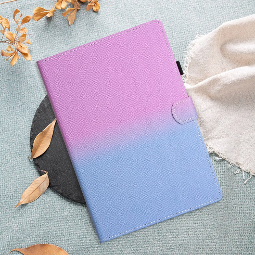 iPad 10.9" (2024/2022) Kickstand PU Leather Case w. Wake-up Function & Card holder - Pink / Blue