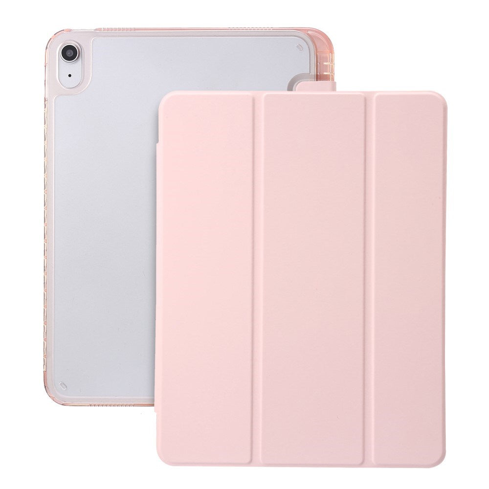 EIDERWOOD iPad 10.9" (2024/2022) Tri-Fold Artificial Leather Flip Case w. Apple Pencil Holder - Light Pink