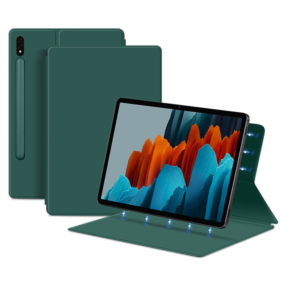 EIDERWOOD Samsung Galaxy Tab S8 / S7 Faux Leather Flip Case with Pen Holder - Green