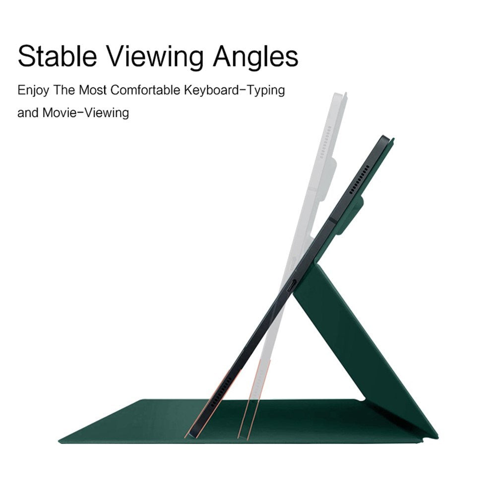 EIDERWOOD Samsung Galaxy Tab S8 / S7 Faux Leather Flip Case with Pen Holder - Green
