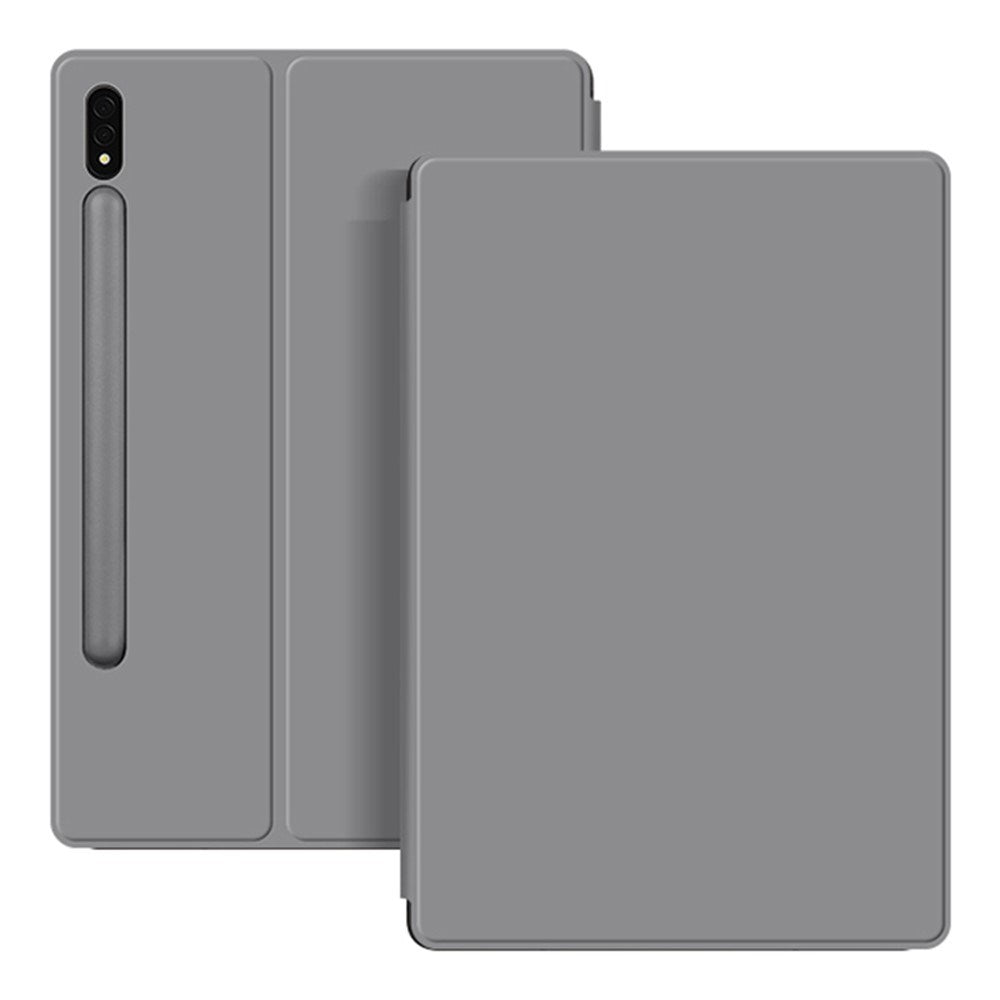 EIDERWOOD Samsung Galaxy Tab S8 / S7 Faux Leather Flip Case with Pen Holder - Grey