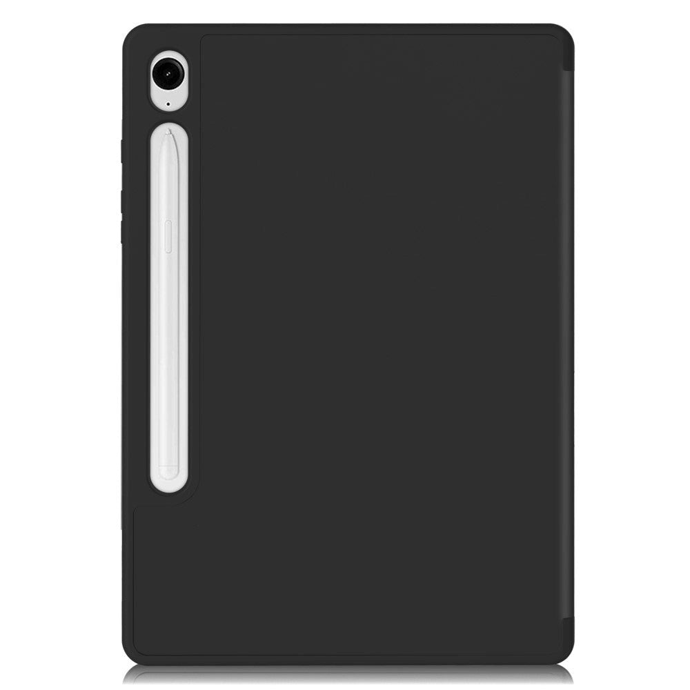 Samsung Galaxy Tab S10 FE / S9 FE Magnetic Tri-Fold Leather Case w. Stand - Black