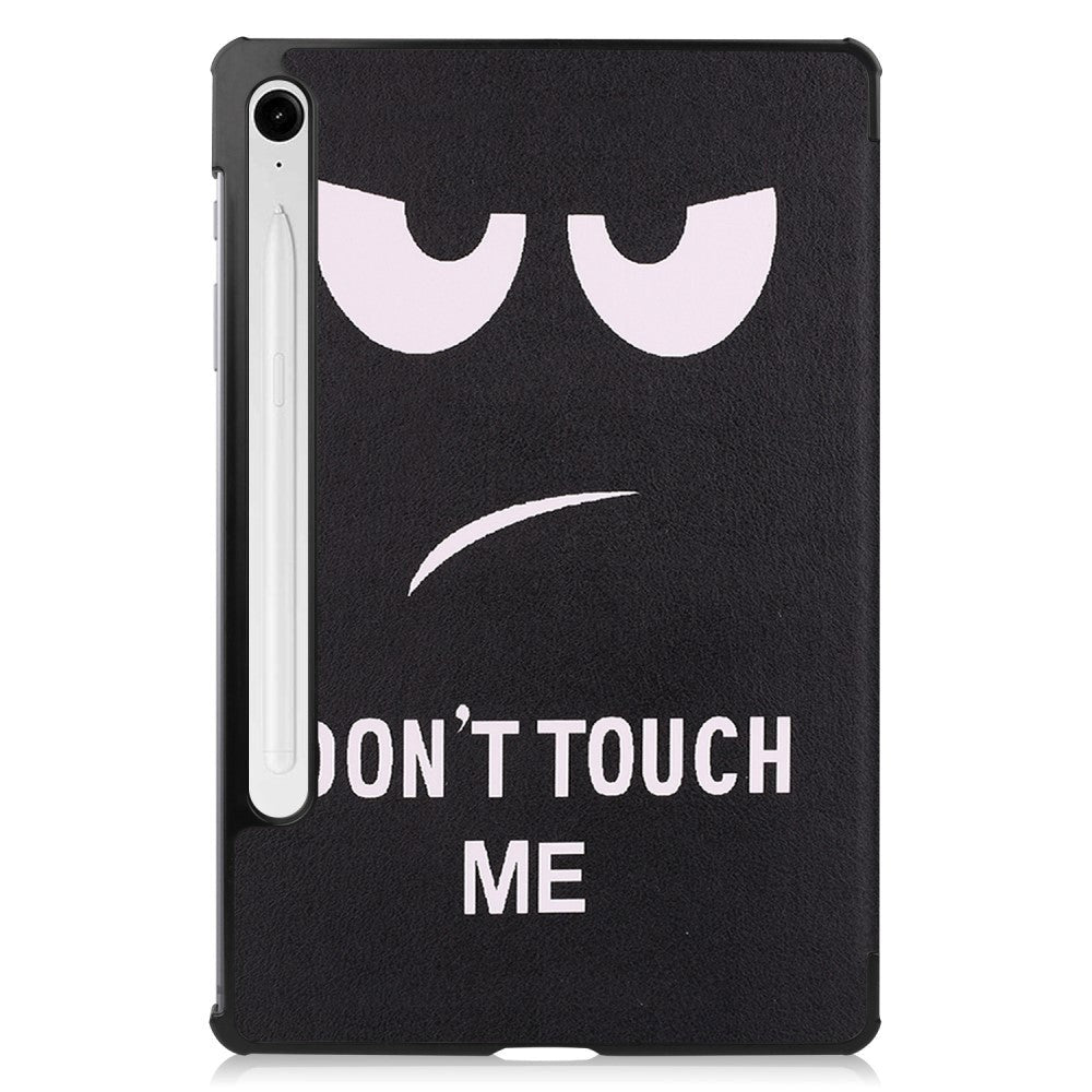 Samsung Galaxy Tab S10 FE / S9 FE Tri-Fold PU Flip Case with Pen Holder - "Don't Touch Me"
