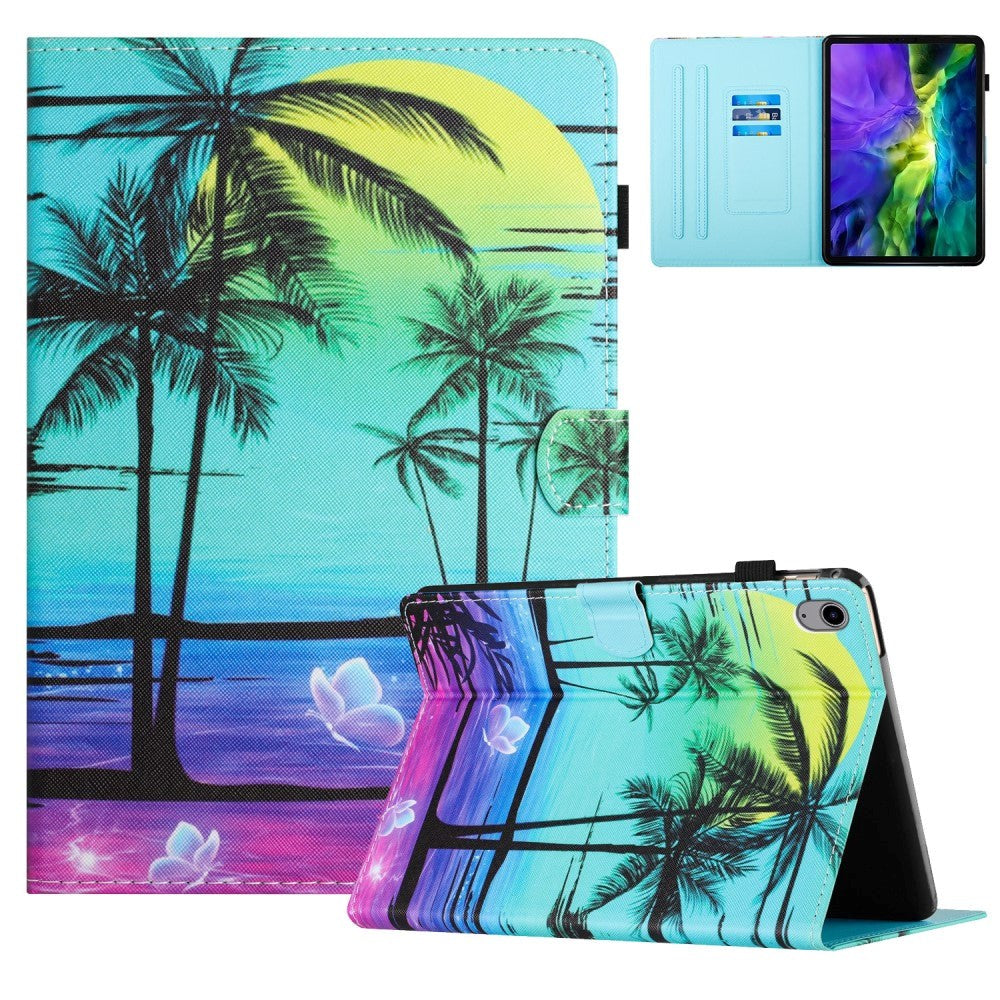 iPad 10.9" (2024/2022) Faux Leather Case w. Kickstand & Card Holder - Palms