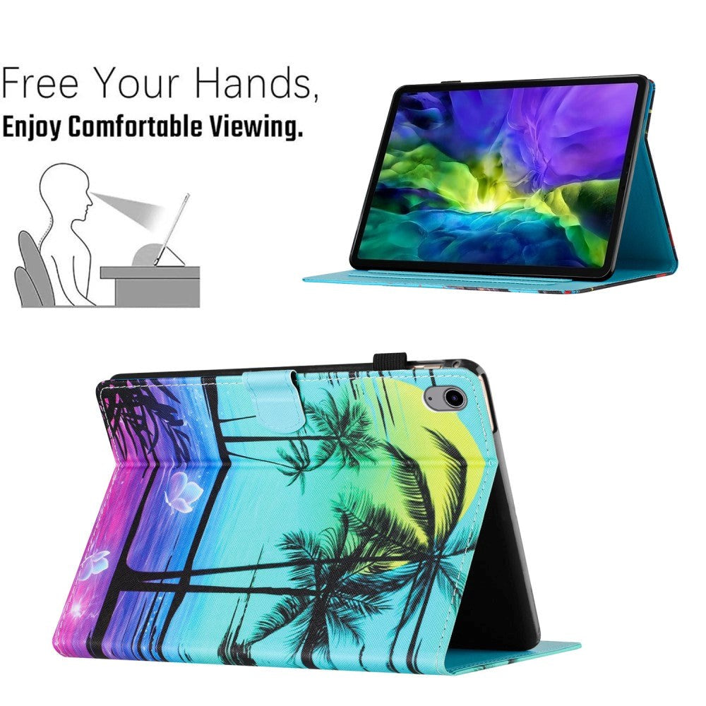 iPad 10.9" (2024/2022) Faux Leather Case w. Kickstand & Card Holder - Palms