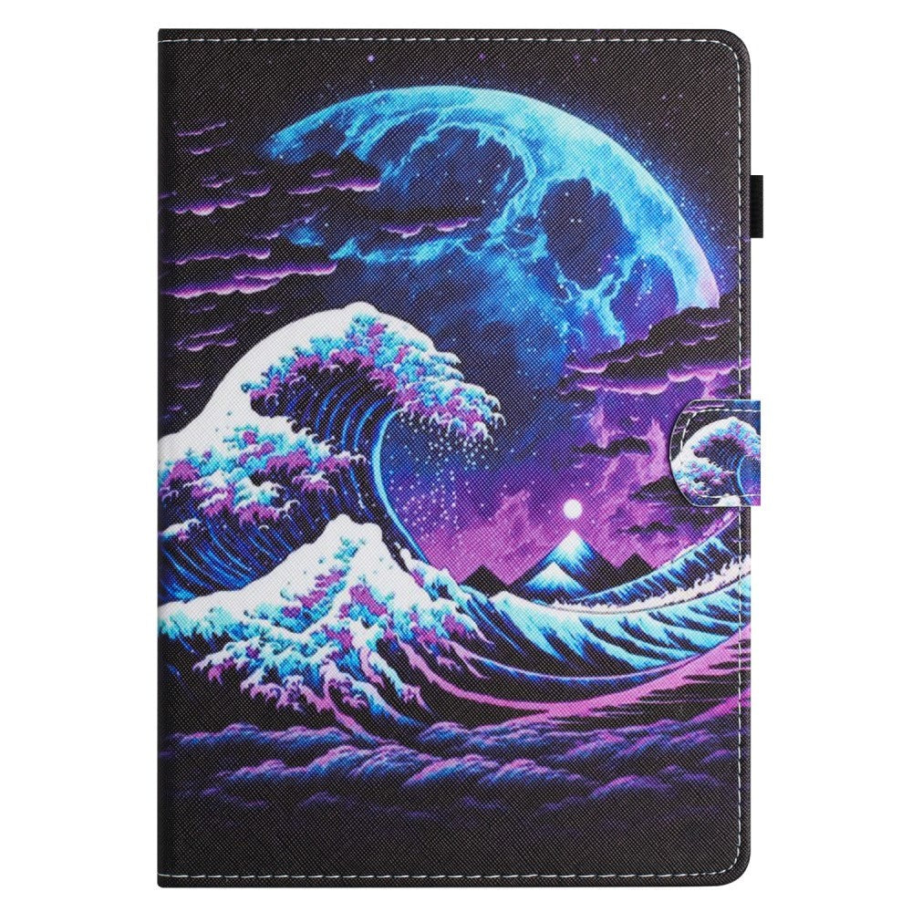 iPad 10.9" (2024/2022) Faux Leather Case w. Kickstand & Card Holder - Waves