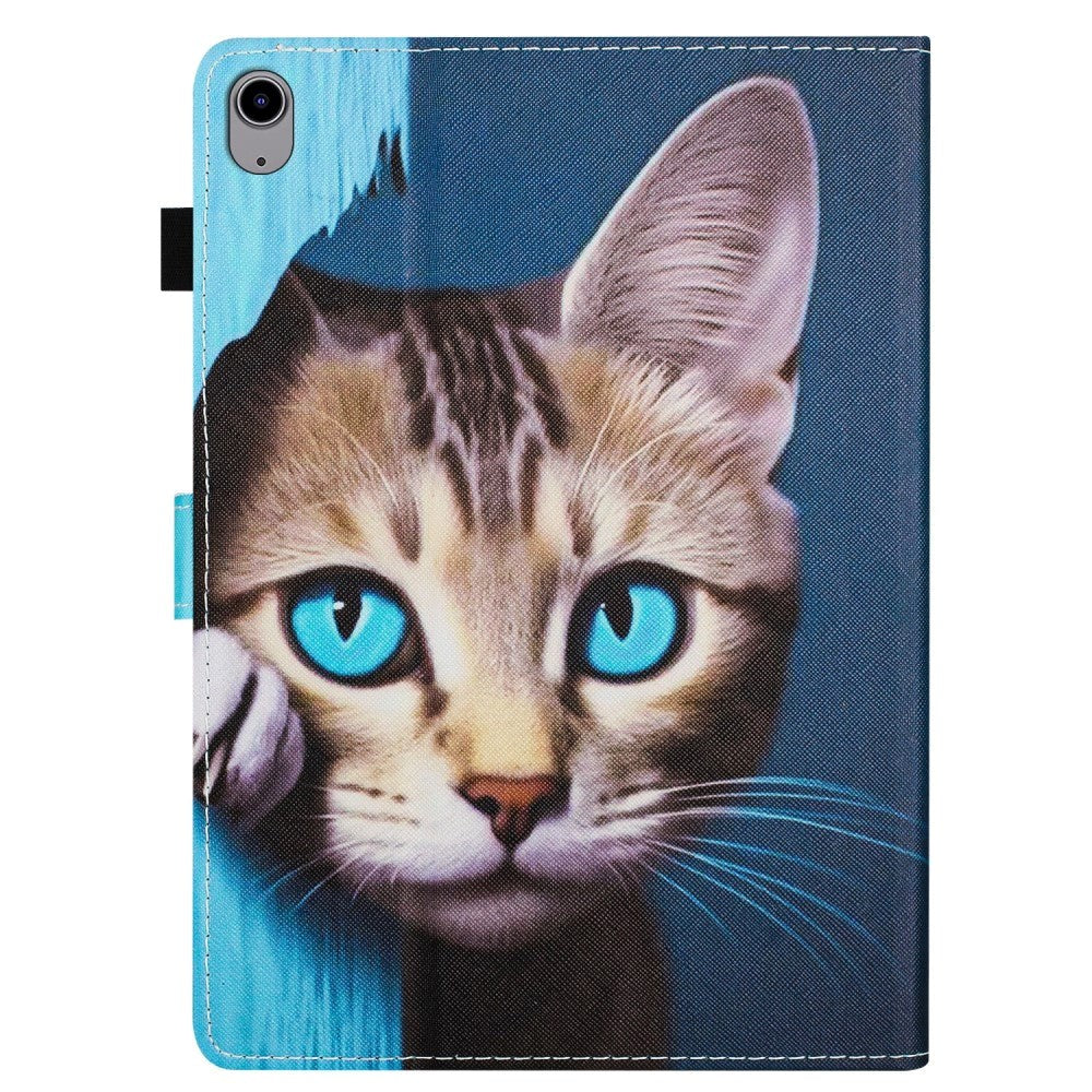 iPad 10.9" (2024/2022) Faux Leather Case w. Kickstand & Card Holder - Cat