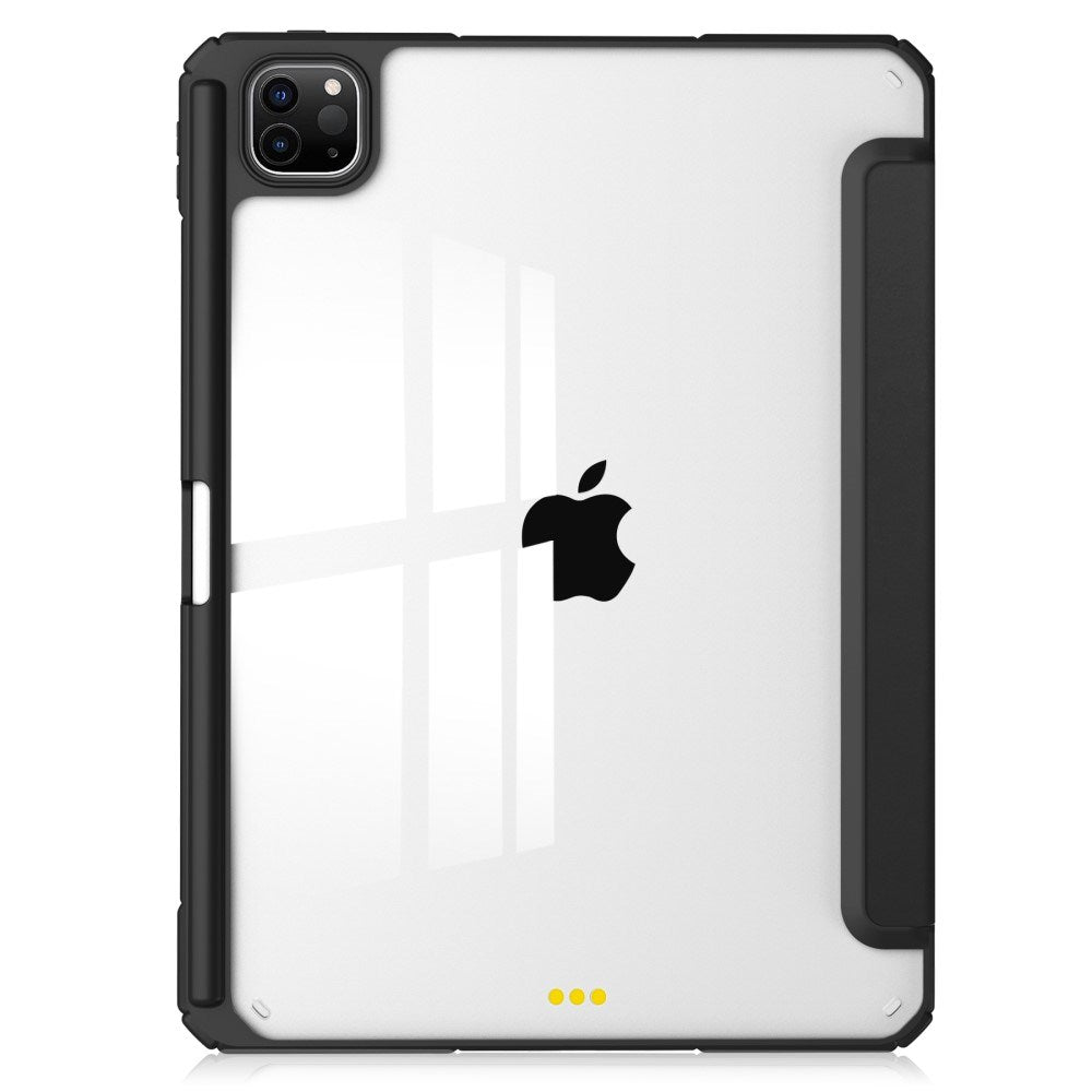EIDERWOOD iPad Pro 11" (2025 / 2024) Hybrid Flip Case w. Pen Holder - Black & Transparent