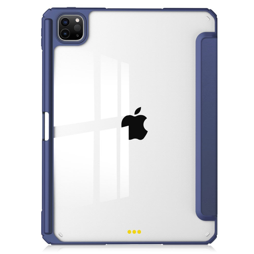 EIDERWOOD iPad Pro 11" (2025 / 2024) Hybrid Flip Case w. Pen Holder - Blue & Transparent