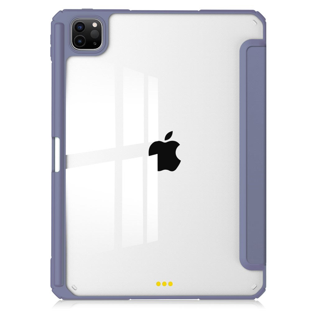 EIDERWOOD iPad Pro 11" (2025 / 2024) Hybrid Flip Case w. Pen Holder - Purple & Transparent