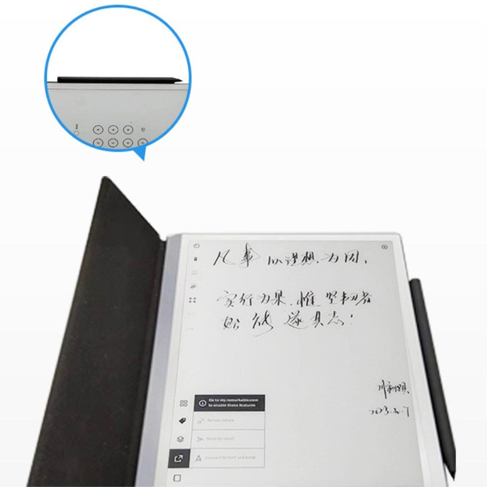 EIDERWOOD ReMarkable 2 Magnetic Vegan Leather Flip Case with Stand Function - Black