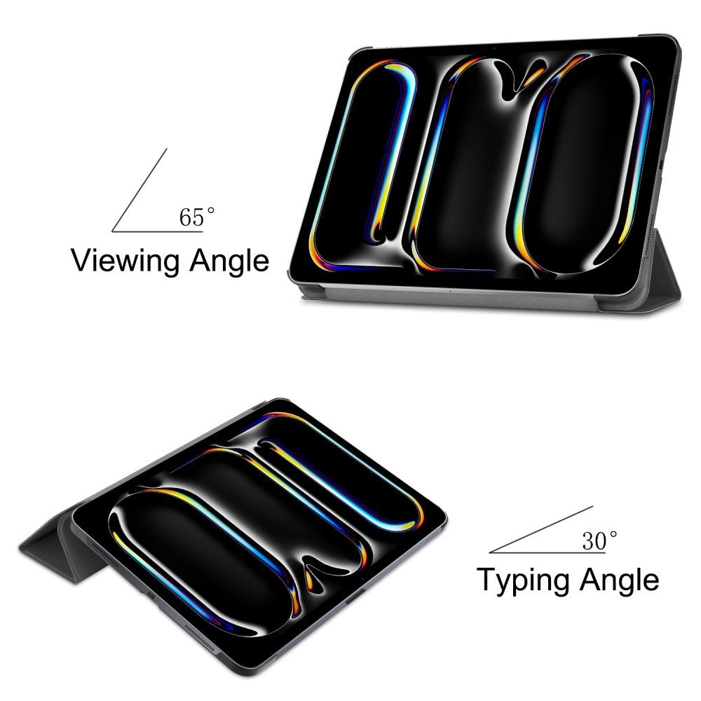 EIDERWOOD iPad Pro 11" (2025 / 2024) Tri-Fold Leather Flip Case - Black