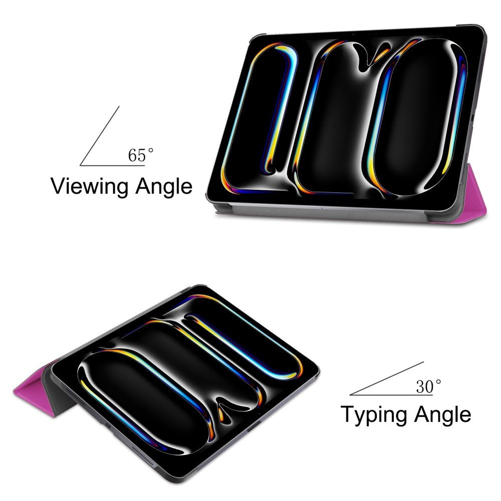 EIDERWOOD iPad Pro 11" (2025 / 2024) Tri-Fold Leather Flip Case - Purple