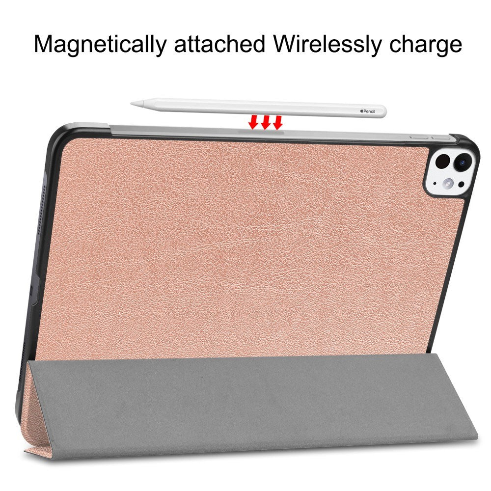 EIDERWOOD iPad Pro 11" (2025 / 2024) Tri-Fold Leather Flip Case - Rose Gold