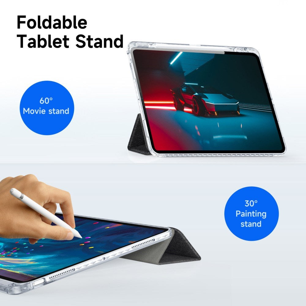 iPad Pro 13" (2025 / 2024) DUX DUCIS Unid Series Tri-Fold Flip Case - Transparent / Black