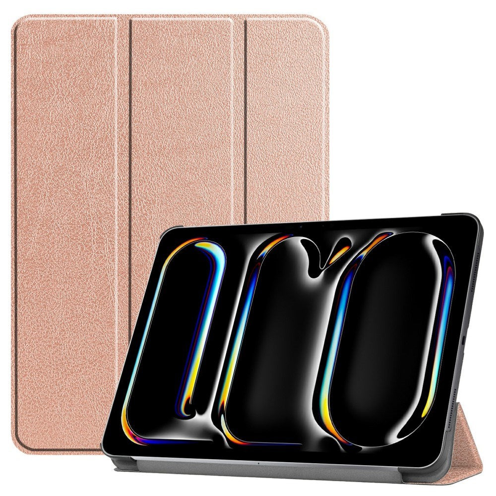 EIDERWOOD iPad Pro 13" (2025 / 2024) Tri-Fold Leather Flip Case - Rose Gold