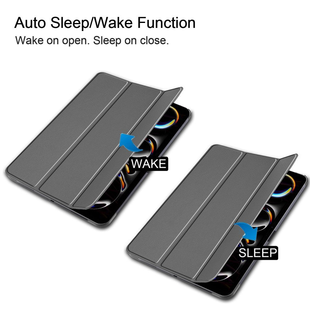 EIDERWOOD iPad Pro 13" (2025 / 2024) Tri-Fold Leather Flip Case - Grey