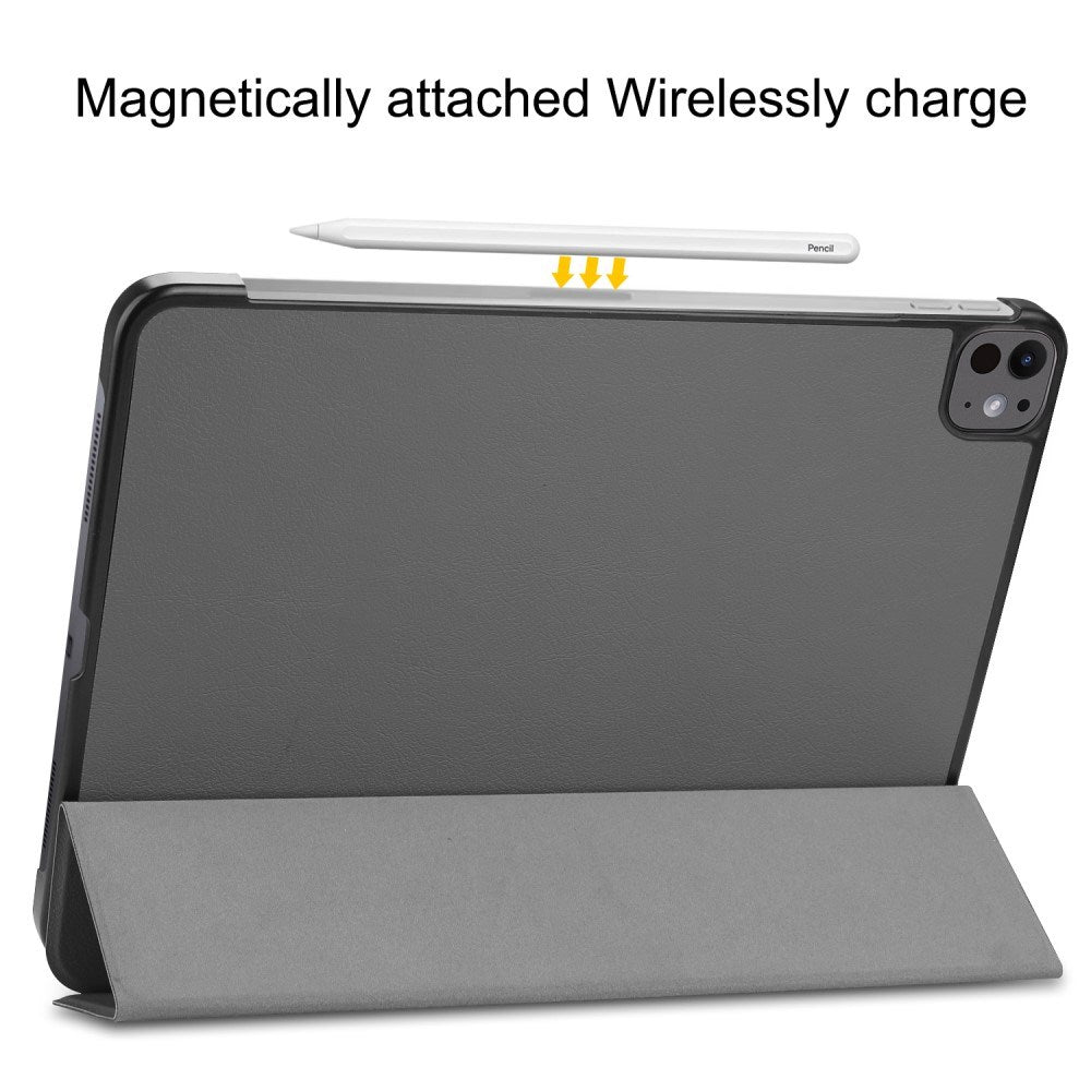 EIDERWOOD iPad Pro 13" (2025 / 2024) Tri-Fold Leather Flip Case - Grey