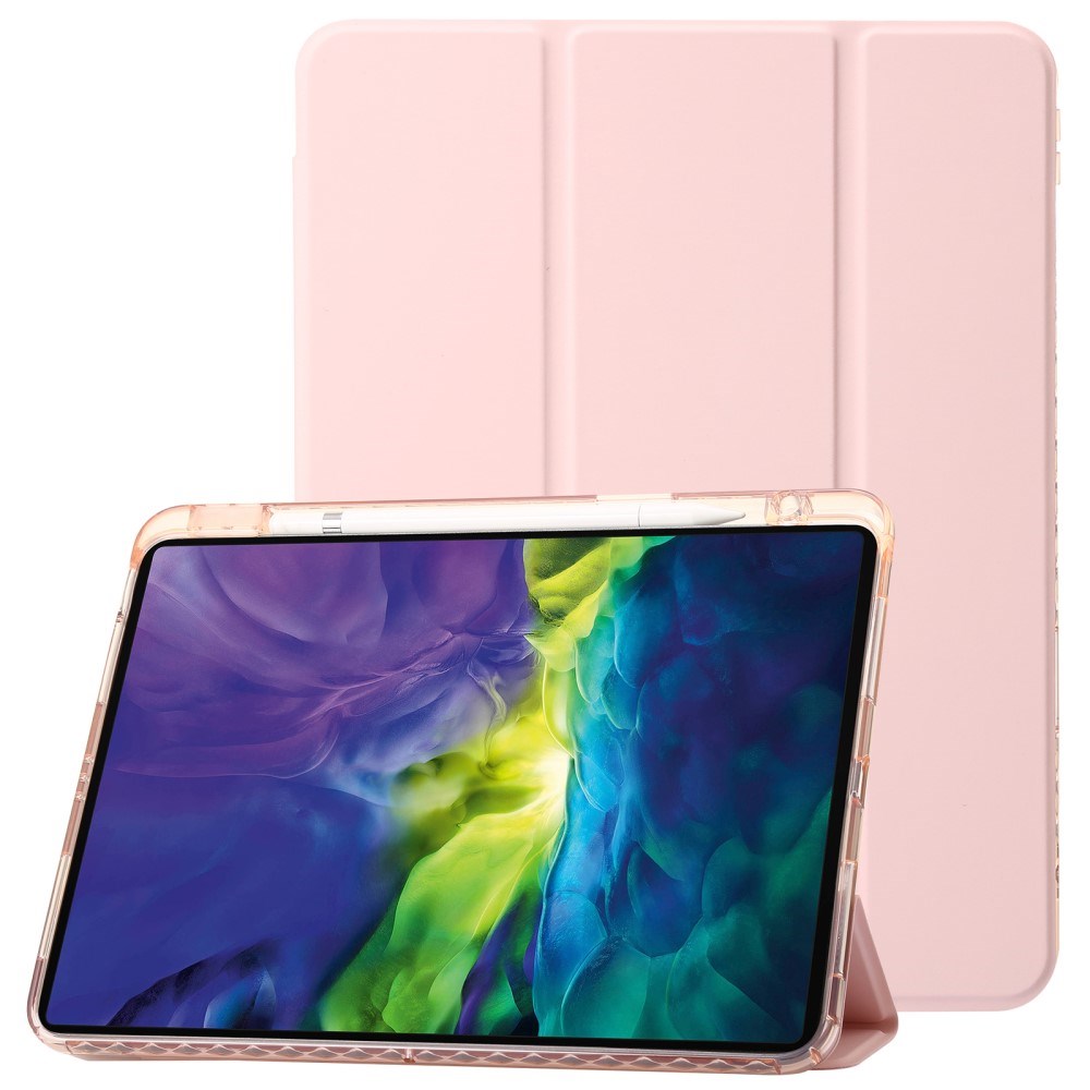 EIDERWOOD iPad Pro 13" (2025 / 2024) Tri-Fold Artificial Leather Flip Case w. Apple Pencil Holder - Light Pink