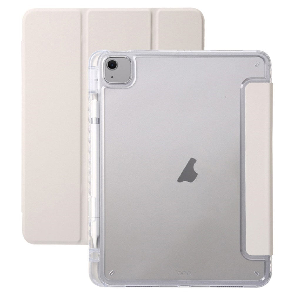 EIDERWOOD iPad Air 11" (2024) Tri-Fold Artificial Leather Flip Case w. Apple Pencil Holder - Grey