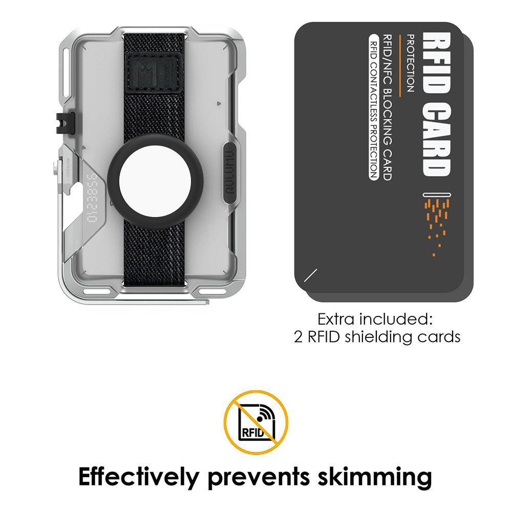 AULUMU Multifunctional Card Holder - MagSafe Compatible - White / Silver