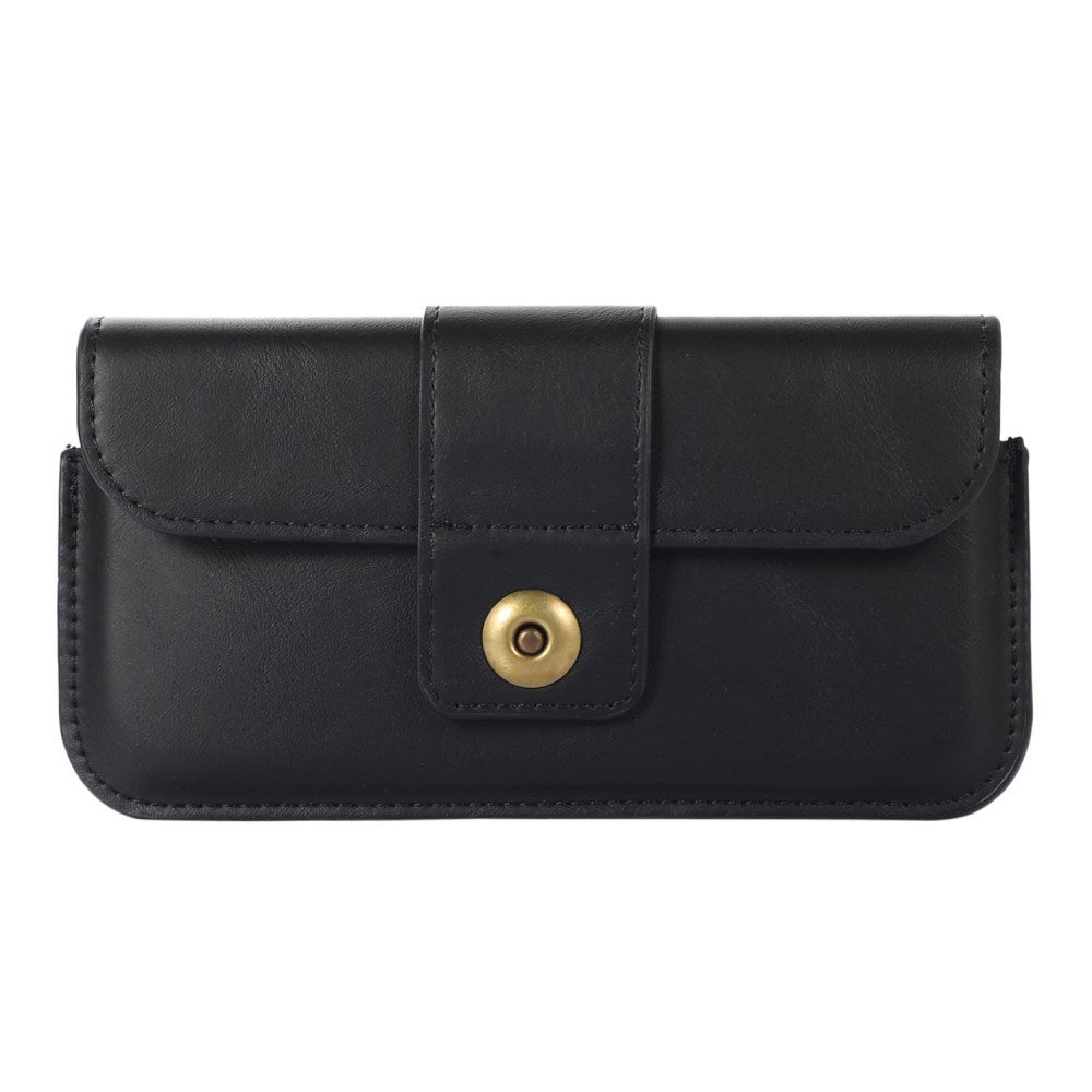 Universal Faux Leather Belt Case for Mobile (Max. Mobile: 150 x 75mm) - Black