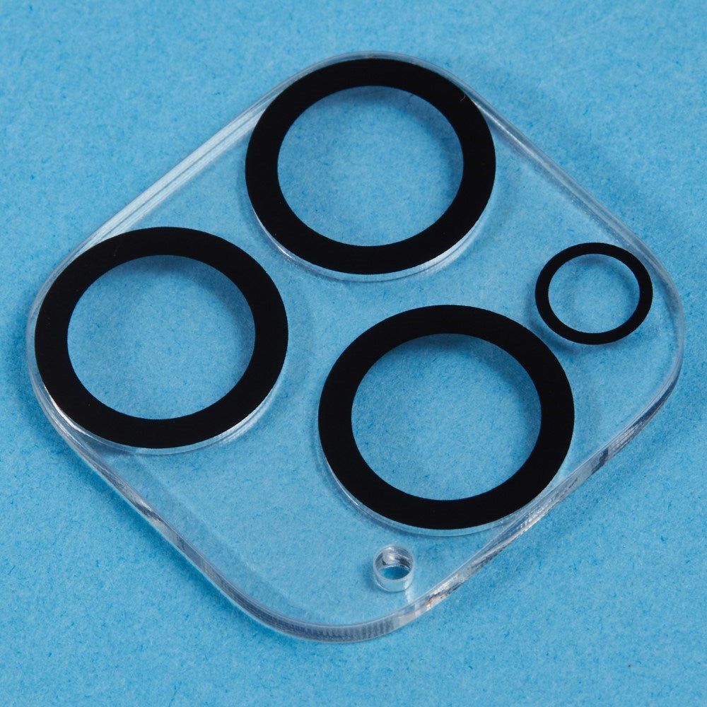 iPhone 16 Pro Max Tempered Protective Glass for the Camera Lens - Transparent / Black