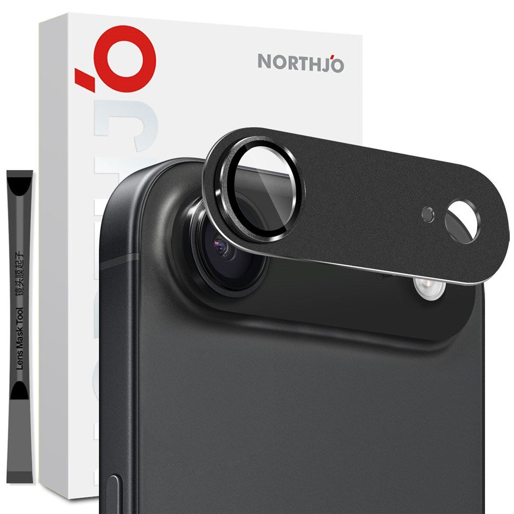 NORTHJO iPhone Air Camera Lens Protector - Matte Metal & Glass - Black