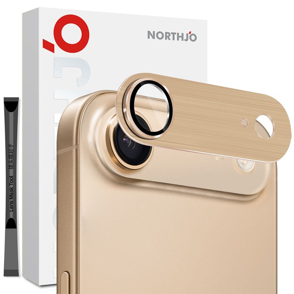 NORTHJO iPhone Air Camera Lens Protector - Brushed Metal & Glass - Gold