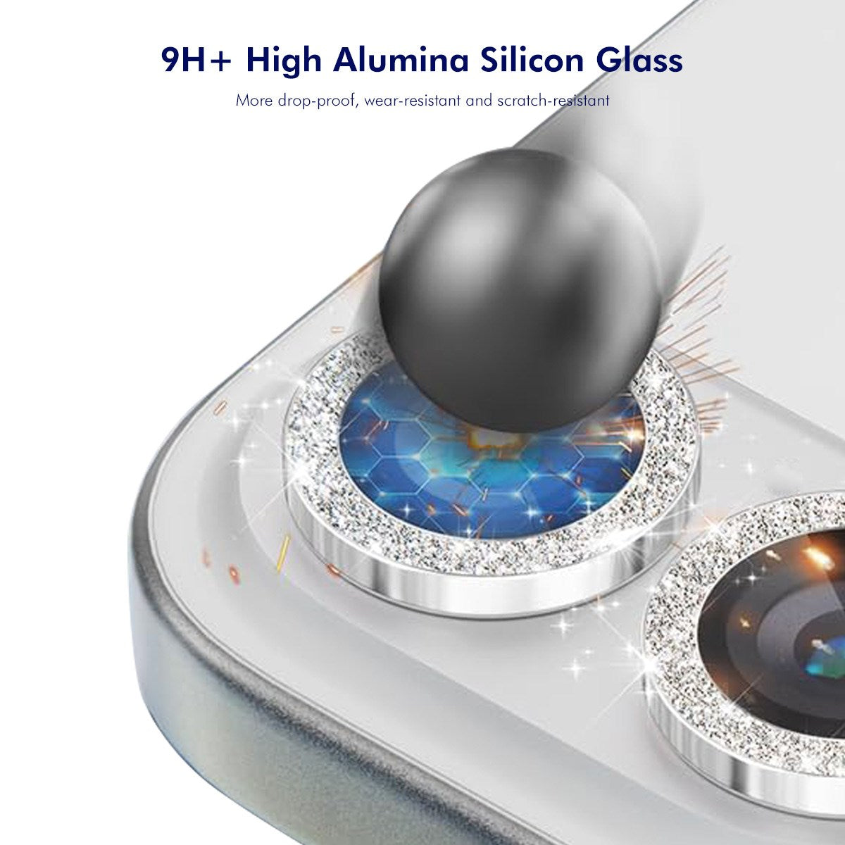 Samsung Galaxy A37 / A57 ENKAY Glitter Camera Lens Protector - Silver