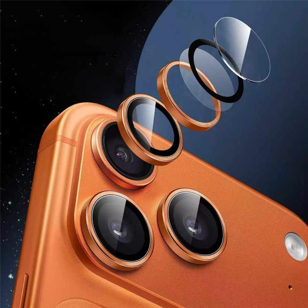 iPhone 18 Pro Camera Lens Protection - Metal & Glass - Orange