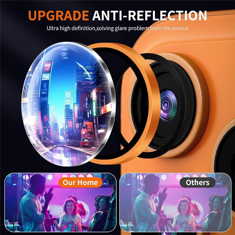iPhone 18 Pro Camera Lens Protection - Metal & Glass - Orange