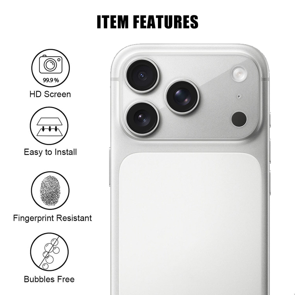 iPhone 18 Pro Tempered Camera Lens Protection Glass - Transparent