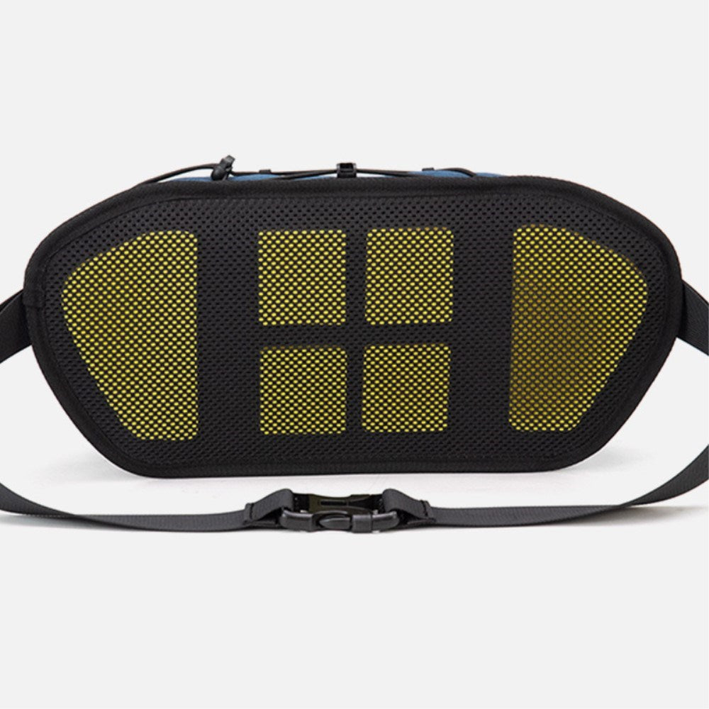 Nylon Belt Bag with Storage Pockets - Green