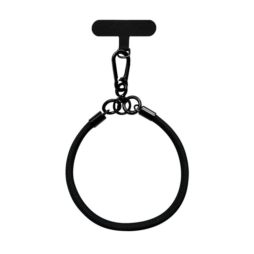 Braided Polyester Wrist Strap - incl. Insert Plate - 30cm - Black