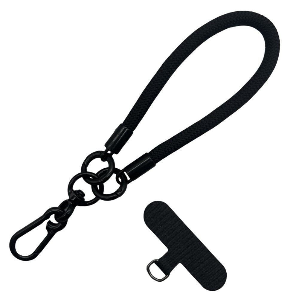 Braided Polyester Wrist Strap - incl. Insert Plate - 30cm - Black / White