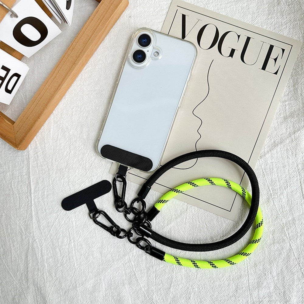 Braided Polyester Wrist Strap - incl. Insert Plate - 30cm - Black / White